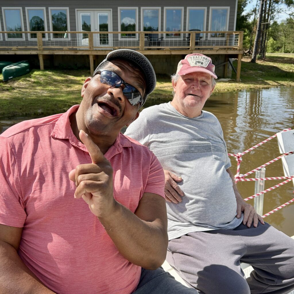 Day Campers on the fishing pier at Camp Kamassa
