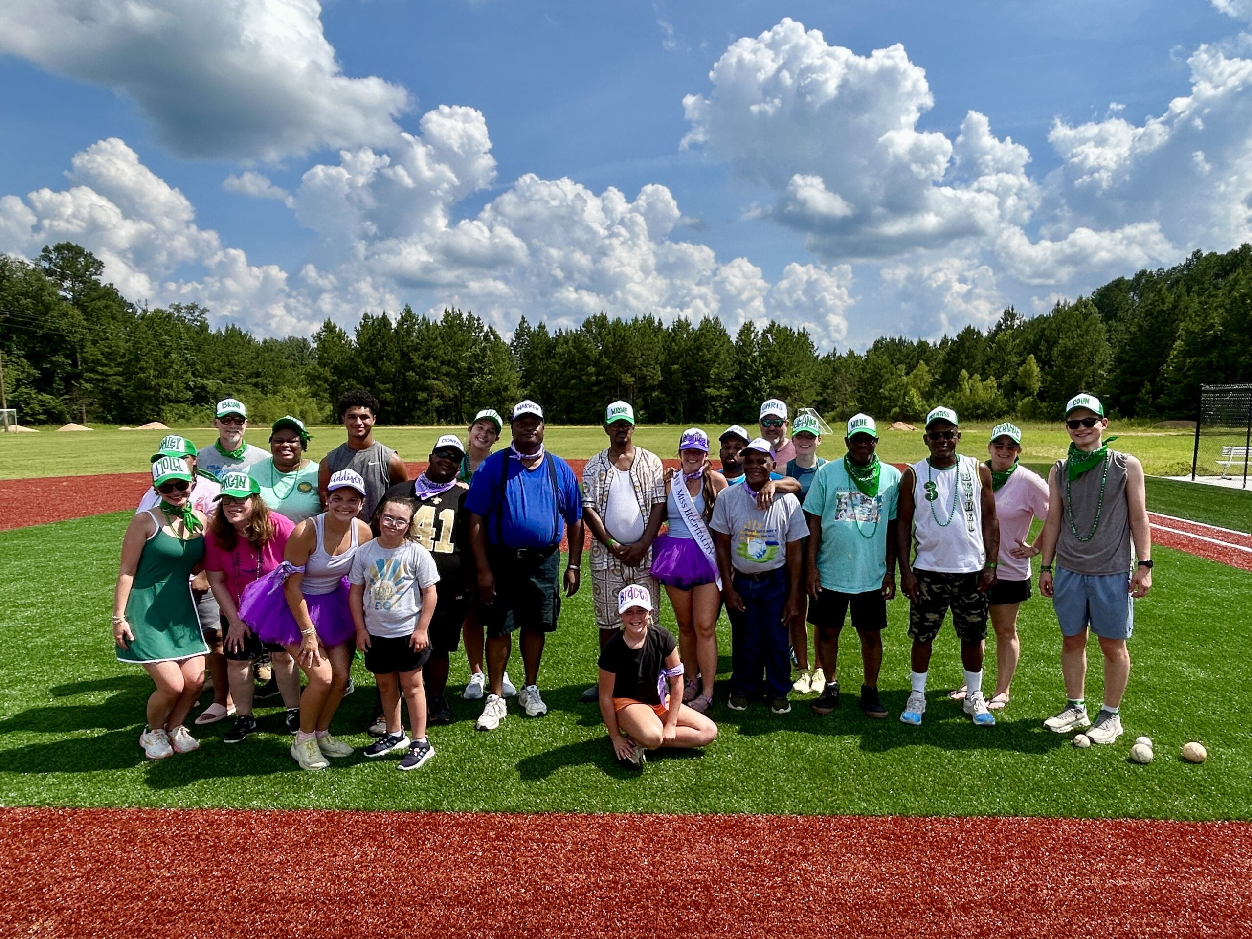 Partner group on the Camp Kamassa baseball field