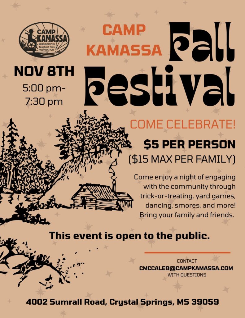 Image promoting Camp Kamassa's Fall Festival on November 8th