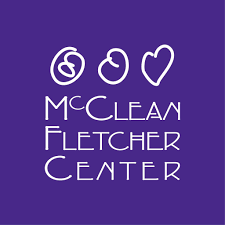 Blue and White logo for McClain Fletcher Center