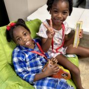 Campers enjoying the library at Camp Kamassa.